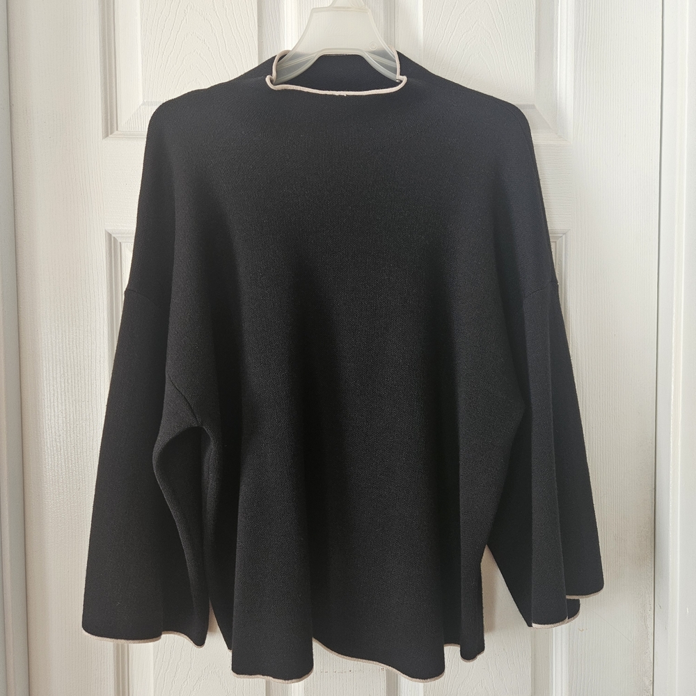 Max Studio Black High Neck Dolman Sleeve Sweater Size 1X